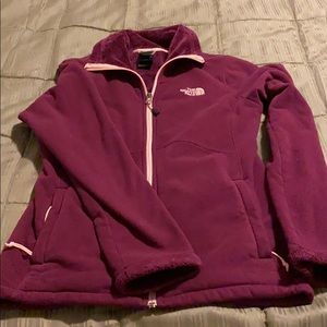 North Face fleece lined purple zip up